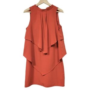 H&M ruffle Layered orange color dress  size 10